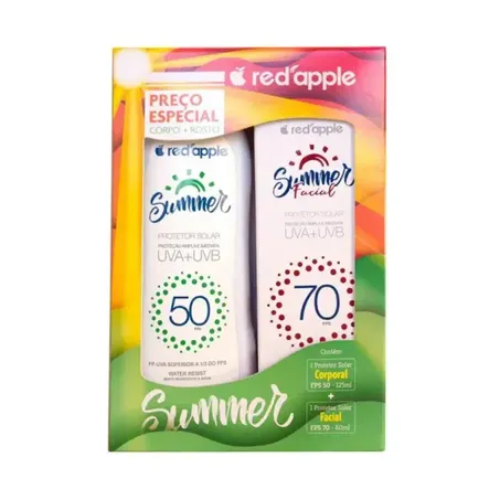 Kit Protetor Solar Red Apple 125g Fps50  60g Fps70 Summer