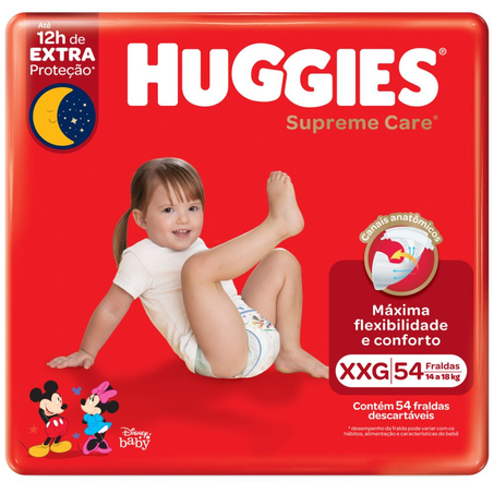 Fralda Huggies Supreme Care Xxg com 54 Unidades