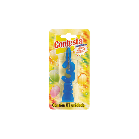 VELA SUPER NÚMERO AZUL N.3 CONFESTA 