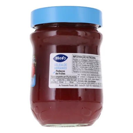 GELEIA HERO LIGHT MORANGO VIDRO 320G 360-13