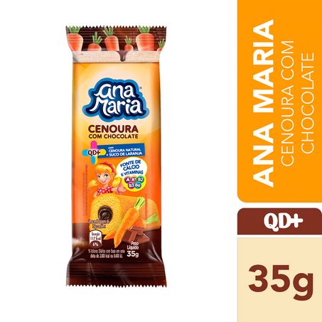 BOLINHO CENOURA RECHEIO CHOCOLATE ANA MARIA QD+