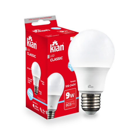 LÂMPADA LED KIAN BRANCA 9W UN
