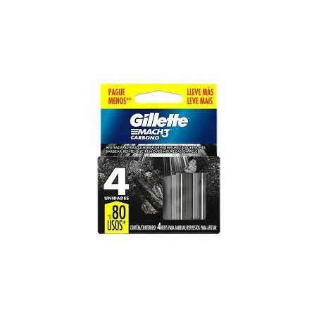 Carga Gillette Mach 3 Carbono C/4 Promo 21822
