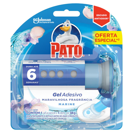 Desodorizador Gel Adesivo Pato Marine - Com 6 Discos de Gel - Grátis 1 Aparelho