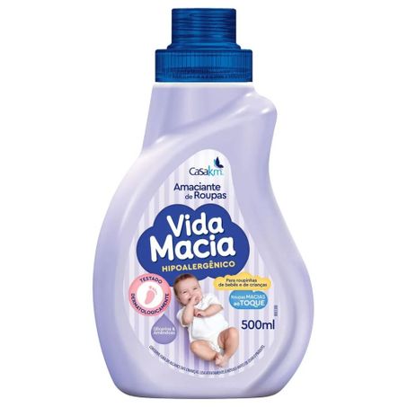 Amaciante de Roupa Vida Macia Glicerina & Amêndoas Frasco 500ml