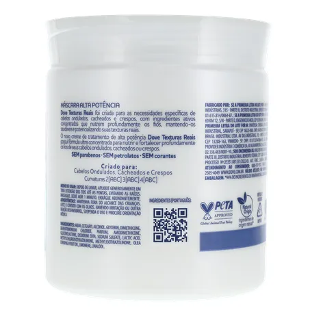 Máscara de Tratamento Texturas Reais Ondulados, Cacheados e Crespos Azeite de Oliva Dove 500G 360-16