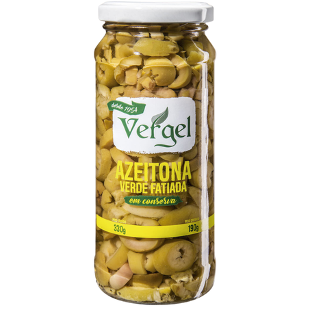 Azeitona vergel 190g sem caroço fatiada