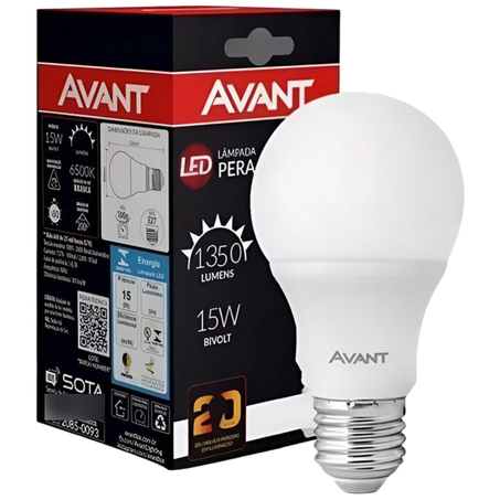 Lâmpada avant led 15w 6500k e27 pera bivolt