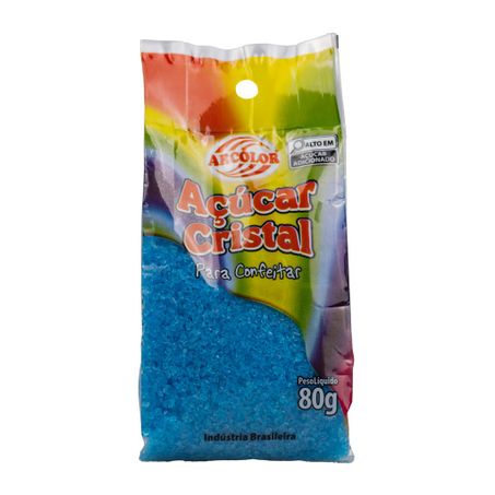 AÇÚCAR CRISTAL PARA CONFEITAR AZUL 80G ARCOLOR