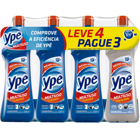Limpador Ypê Multiuso Clássico Leve 4 Pague 3 Frasco 500Ml
