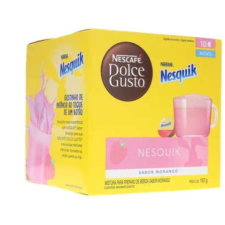 Cápsula Nescafé Dolce Gusto Com 10 Nesquik Morango 150g 360-33