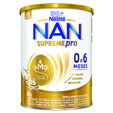 Formula Inf Nan Supreme 800g Lata 0 a 6 Meses