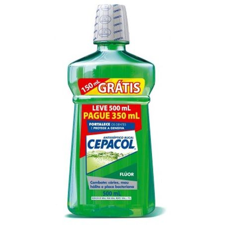 Enxaguante Bucal Cepacol Protect Menta Leve 500ml Pague 350ml 
 