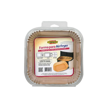 FORMA PAPEL CONSERV PARA AIR FRYER QUADRADA COM 25UN