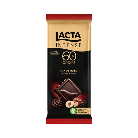 Chocolate Lacta Intense 60 Cacau Mix de Nuts 85G