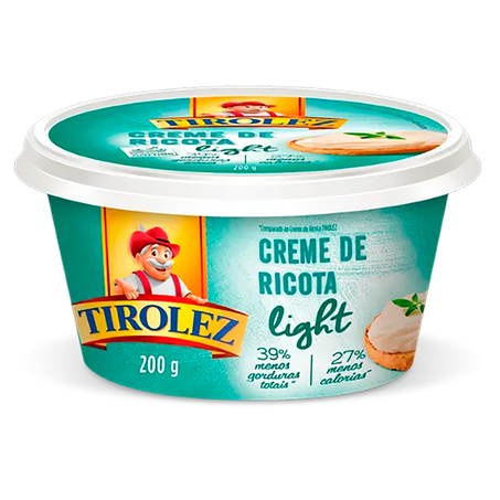 Creme de ricota tirolez light 200g
