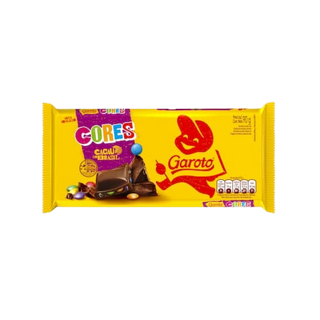 Choc barra garoto cores 80g