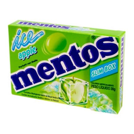 Goma de Mascar Mentos Ice Apple Slim Box Embalagem 38G