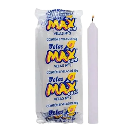 VELA BRANCA MAX Nº3 PACOTE C/8UNID