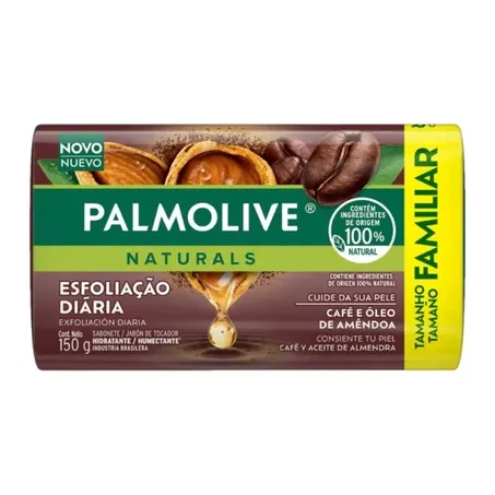 Sabonete palmolive esfoliação café e óleo de amêndoas 150g