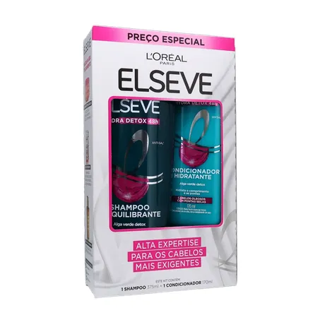 KIT ELSEVE HYDRA DETOX SHAMPOO 375ML + CONDICIONADOR 170ML 360-34