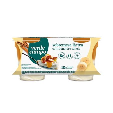 Sobremesa Láctea Verde Campo S/Lactose Banana C/Canela 200g