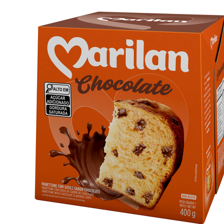Panettone Com Gotas de Chocolate Ao Leite Marilan Caixa 400g