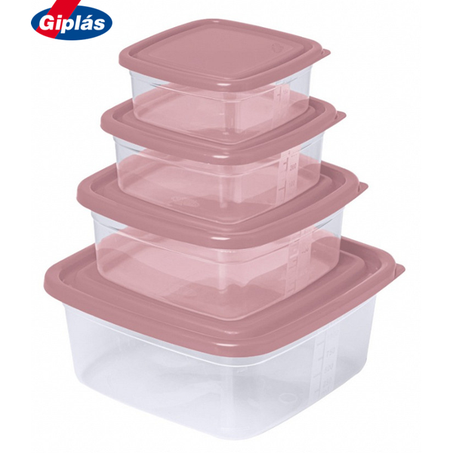 CONJUNTO POTES HOME GIPLAS 4 PEÇAS 1,38L/690/380/2 360-1