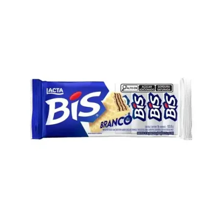 Wafer Recheado Lacta Chocolate Branco Pacote com 16un - 100.8gr
