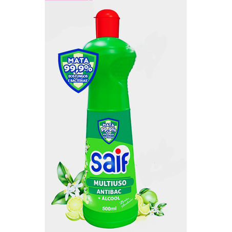 Limpador saif 500ml squeeze multiuso antibac limao siciliano