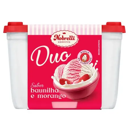SORVETE NOBRELLI 1,3L  BAUNILHA+MORANGO