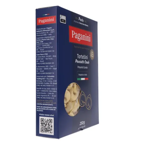 Massa Tortellini Paganini Presunto Curado Caixa 250gr 360-30