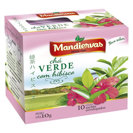 Chá Mandiervas Verde Com Hibisco Caixa 10g 
 
