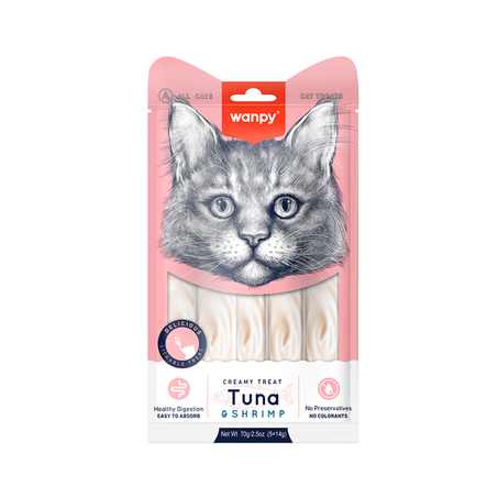 Petisco gato wanpy creamy atum e camar c