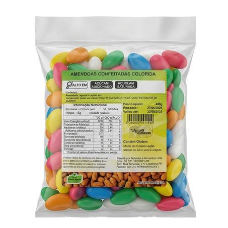 AMENDOA CONFEITADA COLORIDA 500G