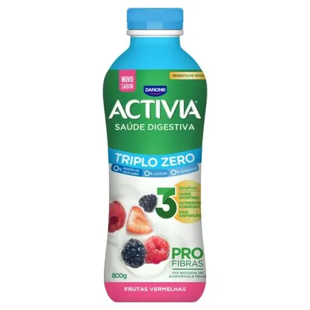 Leite Fermentado Danone 800g Activia Triplo Zero Frutas Vermelhas