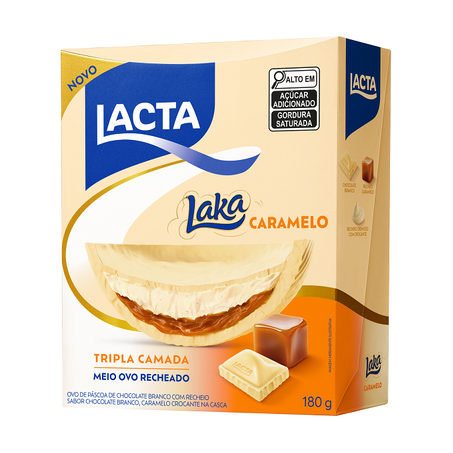 Ovo Pascoa Lacta 180g Laka Tripla Camada Caramelo