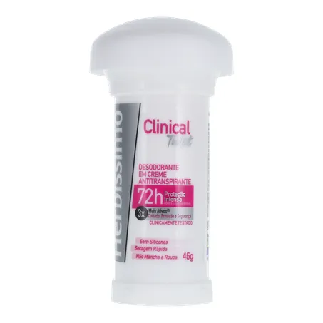 DESODORANTE EM CREME HERBÍSSIMO TWIST CLINICAL ROSA PROTEÇÃO INTENSA STICK 45G 360-2