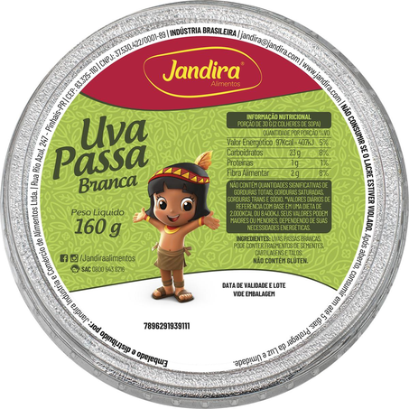 Uva-passa Jandira 160g - Branca - Pote