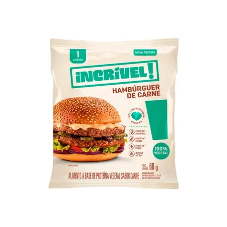 Hambúrguer Vegetal Incrível Carne 60g