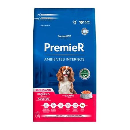 Ração Premier Dermacare Ambientes Internos para Cães Adultos de Raças Pequenas 2,5Kg