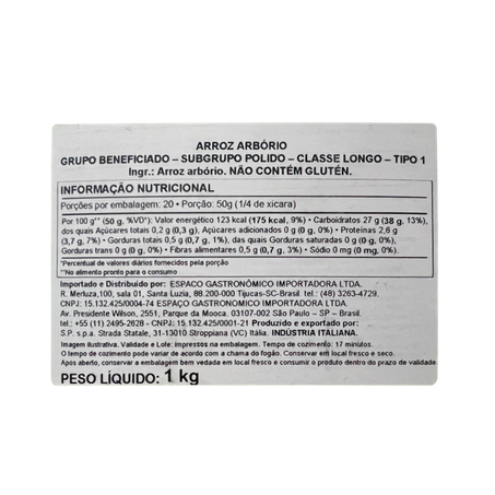 Arroz Arborio Rizo Italiano 1kg 360-4