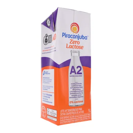 Leite Longa Vida S/Lactose Piracanjuba A2 Semidesnatado 1l 360-15