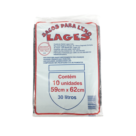 Lages-saco lixo 30l c/10
