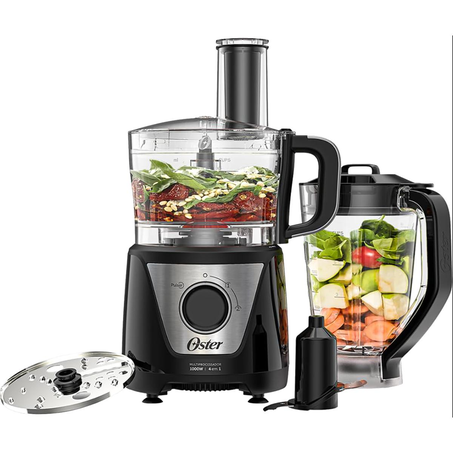 Multiprocessador Oster OMPR851 Painel em Inox base Antiderrapante fácil encaixe de acessórios trava de segurança 4 Em 1