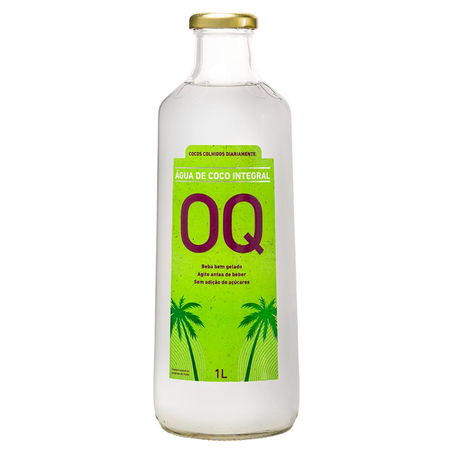 Água de Coco OQ 1 Litro - Integral - Garrafa