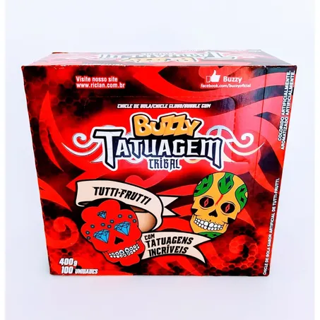 CHICLETES TATOO TRIBAL TUTTI FRUTTI BUZZY 360 G   