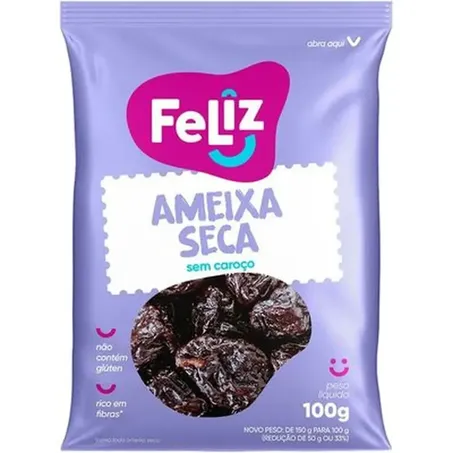 Ameixa feliz seca c/caroco sache 100g