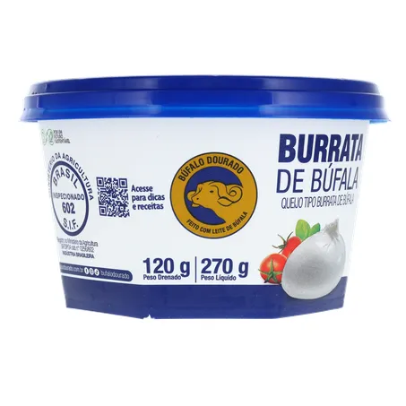 Queijo Burrata de Búfala Búfalo Dourado Pote 270gr 360-31