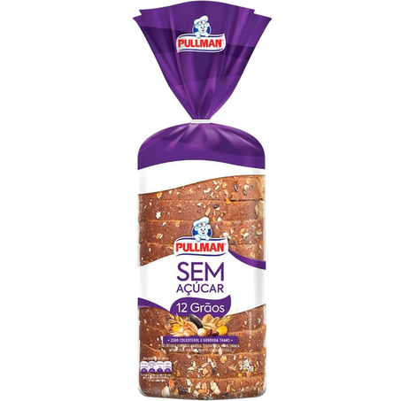 Pão Pullman Integral 12 Grãos Zero Açúcar 350g